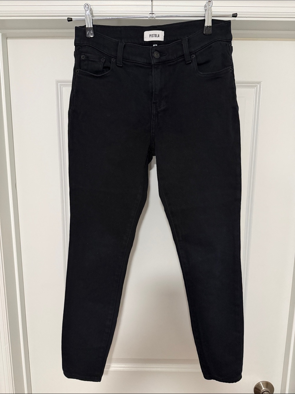 PISTOLA Audrey Mid Rise Skinny jeans in “Dark Vinyl”, style P00016034SR, size 28